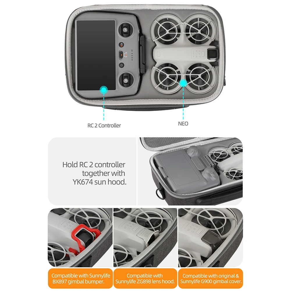 For DJI NEO RC 2 Remote Contro - مراجعة Drone Camera Case وسعره