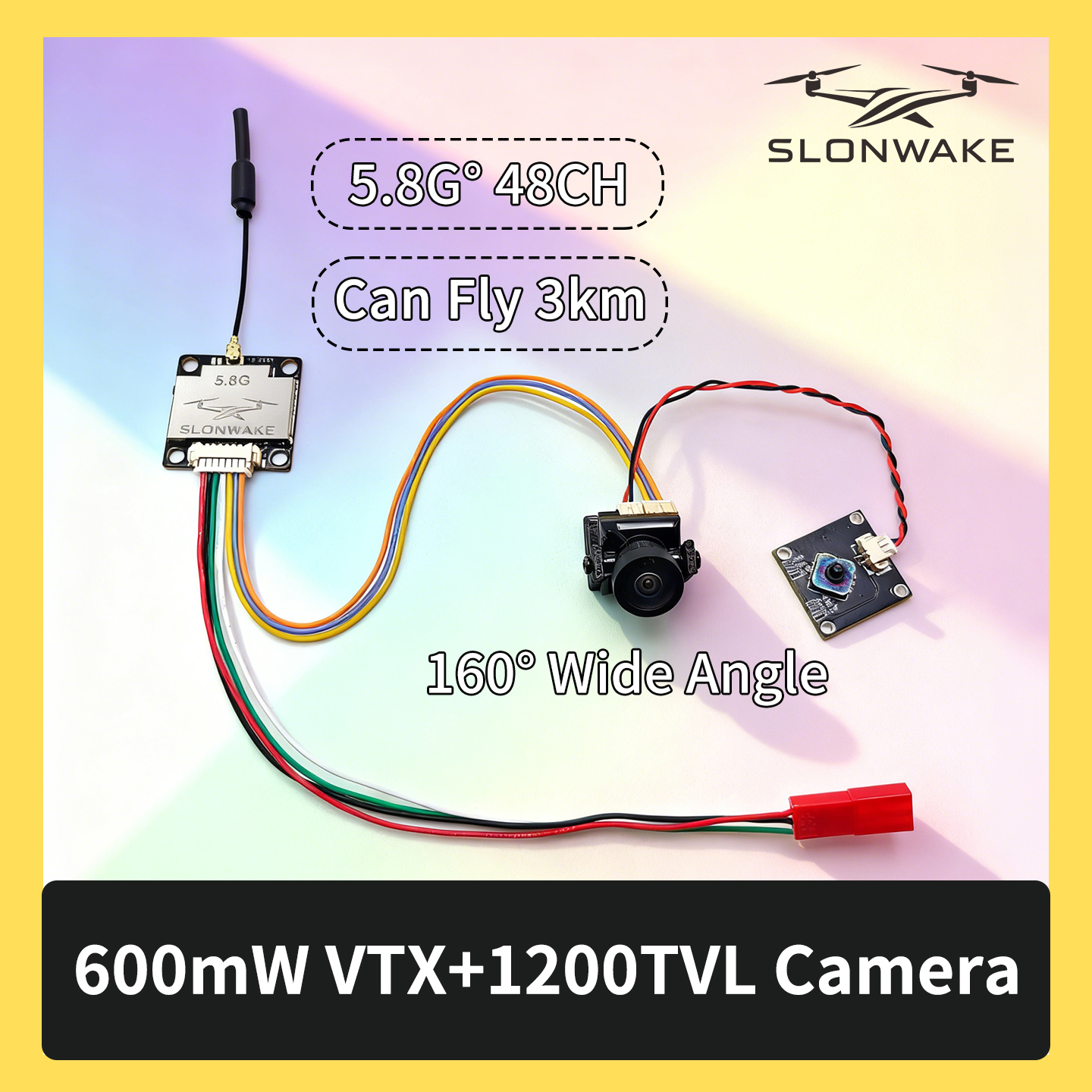 SLONWAKE 5.8G 600mW 7-24V FPV  - مراجعة Drone Camera Wide Angle وسعره