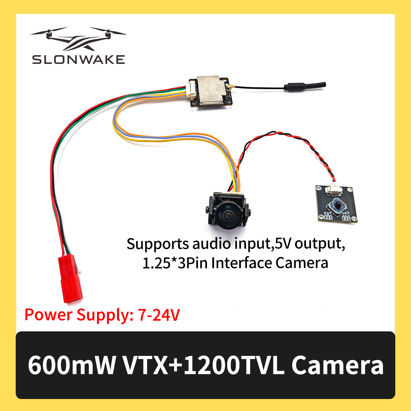 SLONWAKE 5.8G 600mW 7-24V FPV  - مراجعة Drone Camera Wide Angle وسعره
