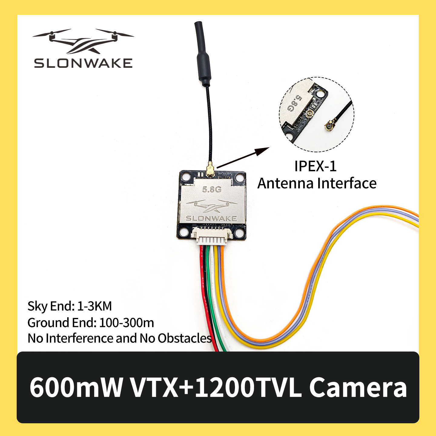 SLONWAKE 5.8G 600mW 7-24V FPV  - مراجعة Drone Camera Wide Angle وسعره