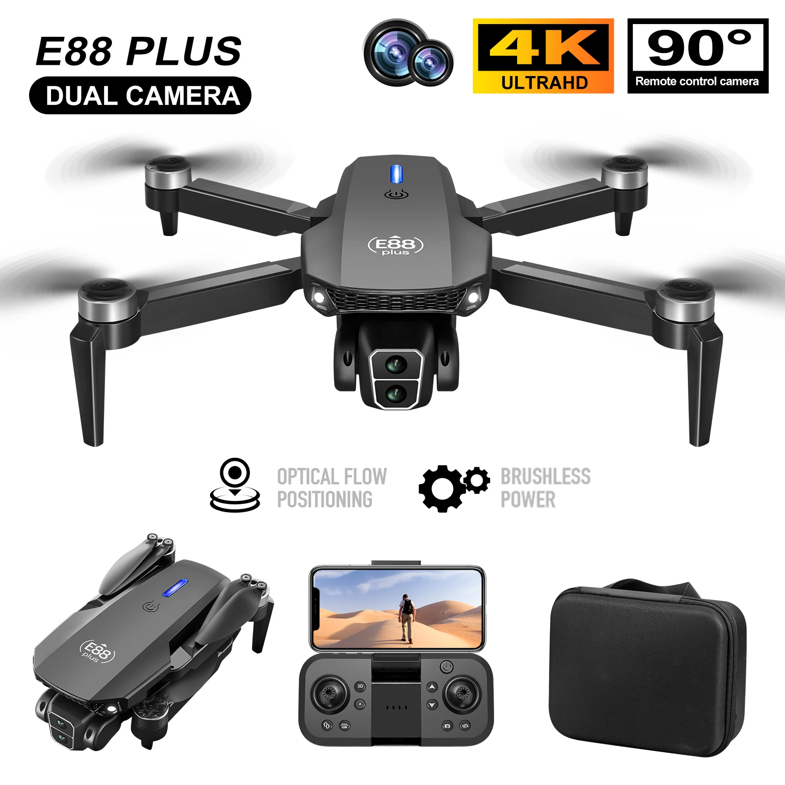 New E88 Plus Quadcopter Drone: - مراجعة Drone Camera Hd وسعره