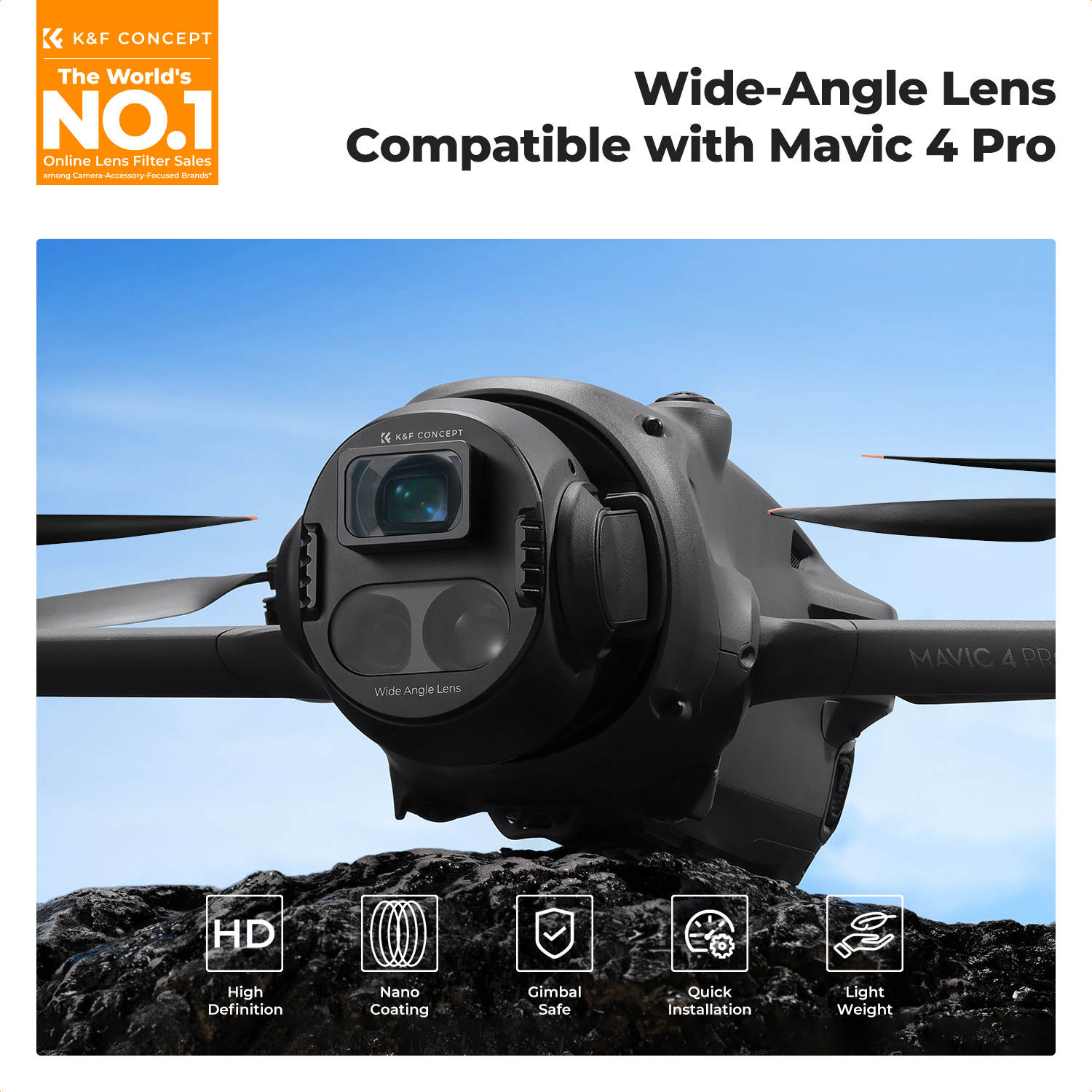 K&F Concept Wide-Angle Lens fo - مراجعة Drone Camera Wide Angle وسعره