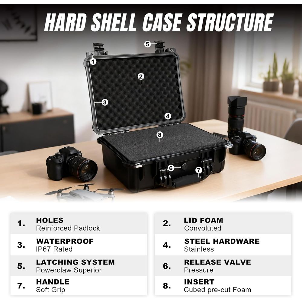 Portable 16x12.8x6.8 Weatherpr - مراجعة Drone Camera Case وسعره