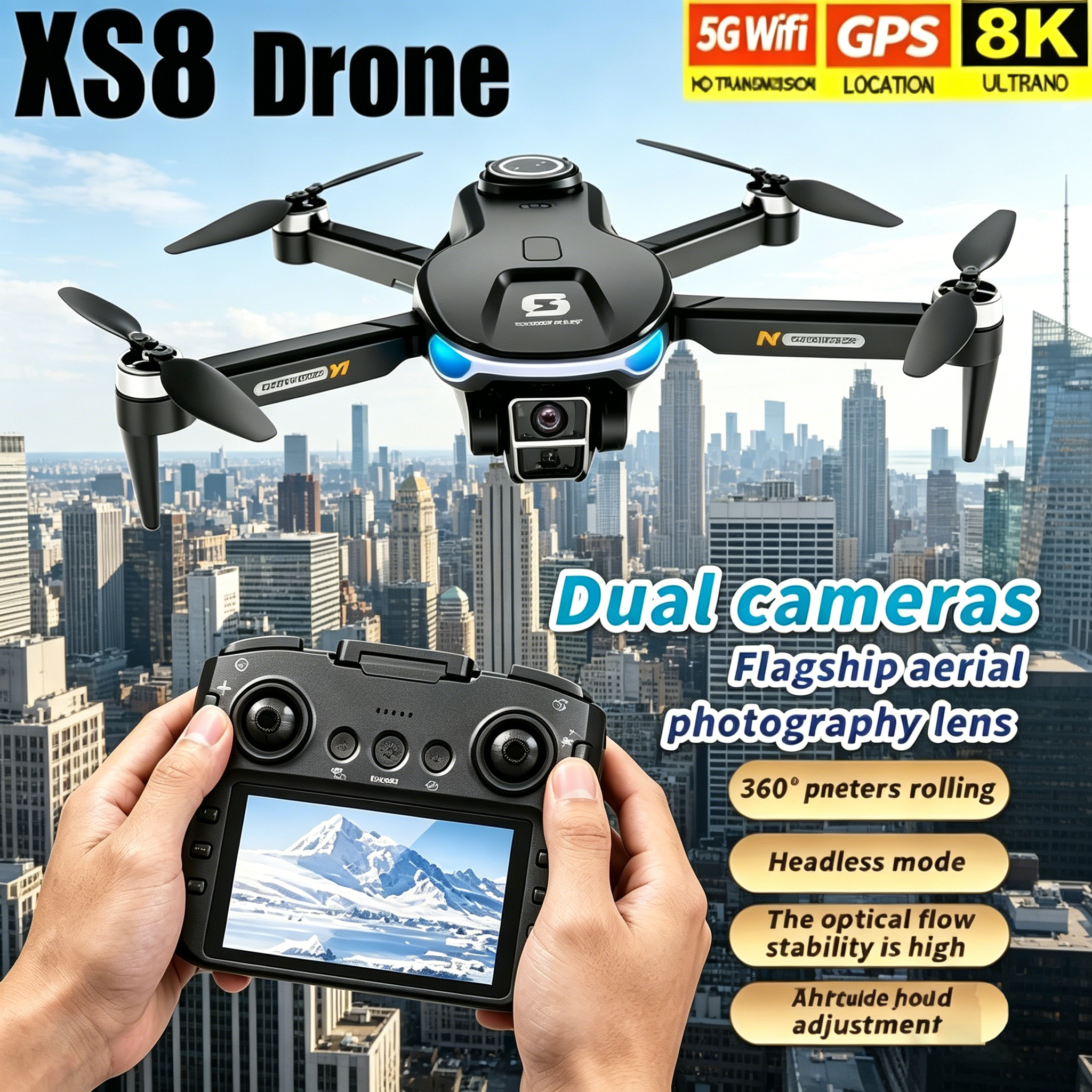 HD 8K Professional GPS Drone w - مراجعة Drone Camera Night Vision وسعره