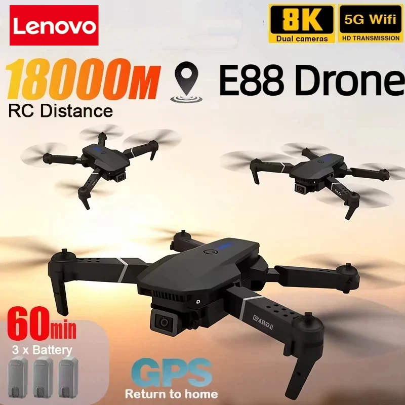 Lenovo New E88 Pro WIFI FPV Dr - مراجعة Drone Camera Wide Angle وسعره